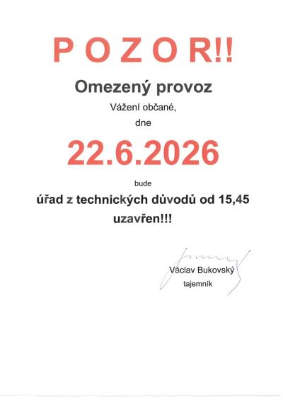 Omezený provoz MÚ