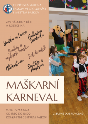 plakát maškarní karneval