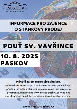 Pouť sv. Vavřince - informace pro zájemce o stánkový prodej 1
